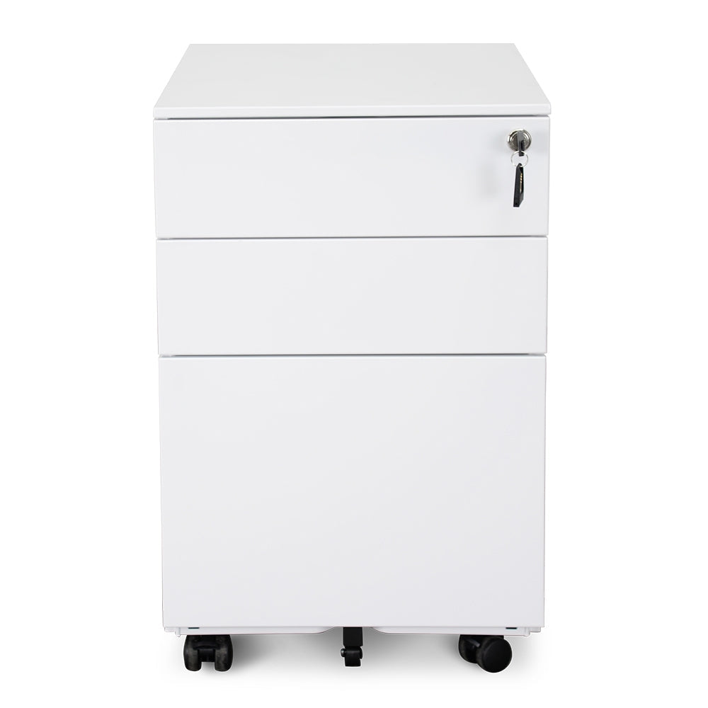3 Drawers Milano Mobile Pedestal - White