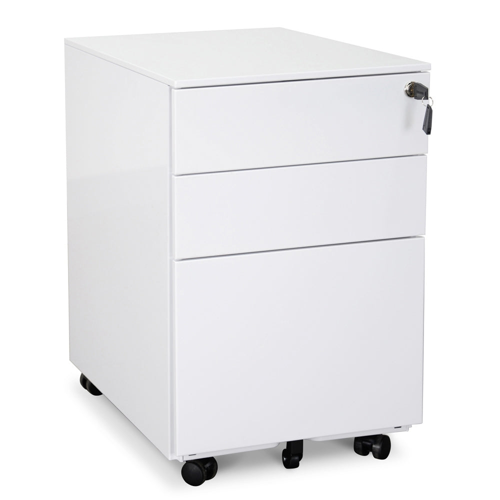 3 Drawers Milano Mobile Pedestal - White
