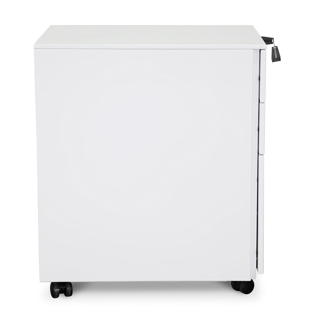 3 Drawers Milano Mobile Pedestal - White