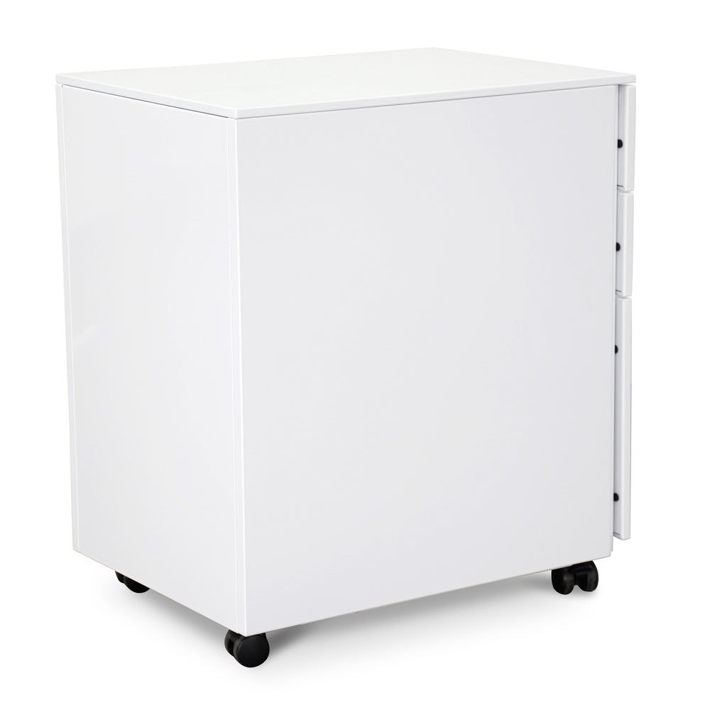 3 Drawers Milano Mobile Pedestal - White