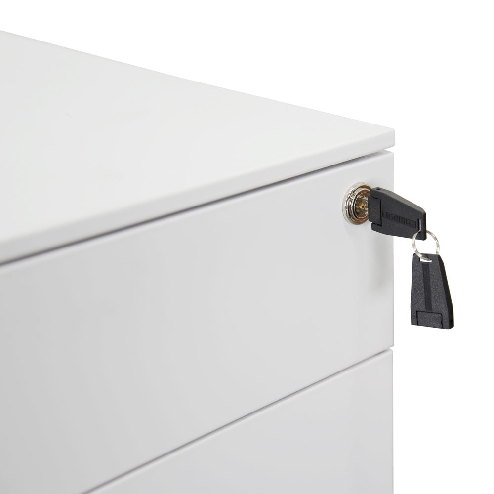 3 Drawers Milano Mobile Pedestal - White