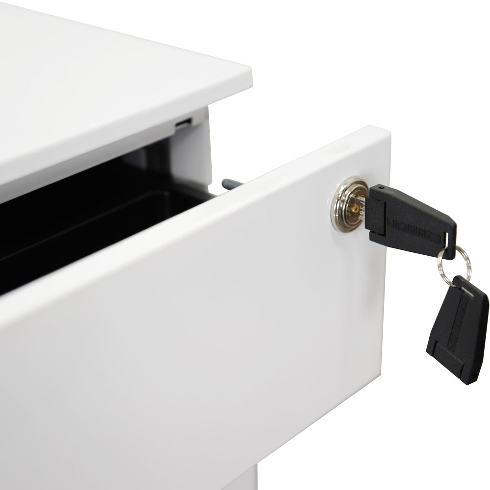 3 Drawers Milano Mobile Pedestal - White