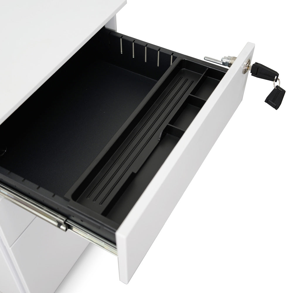 3 Drawers Milano Mobile Pedestal - White