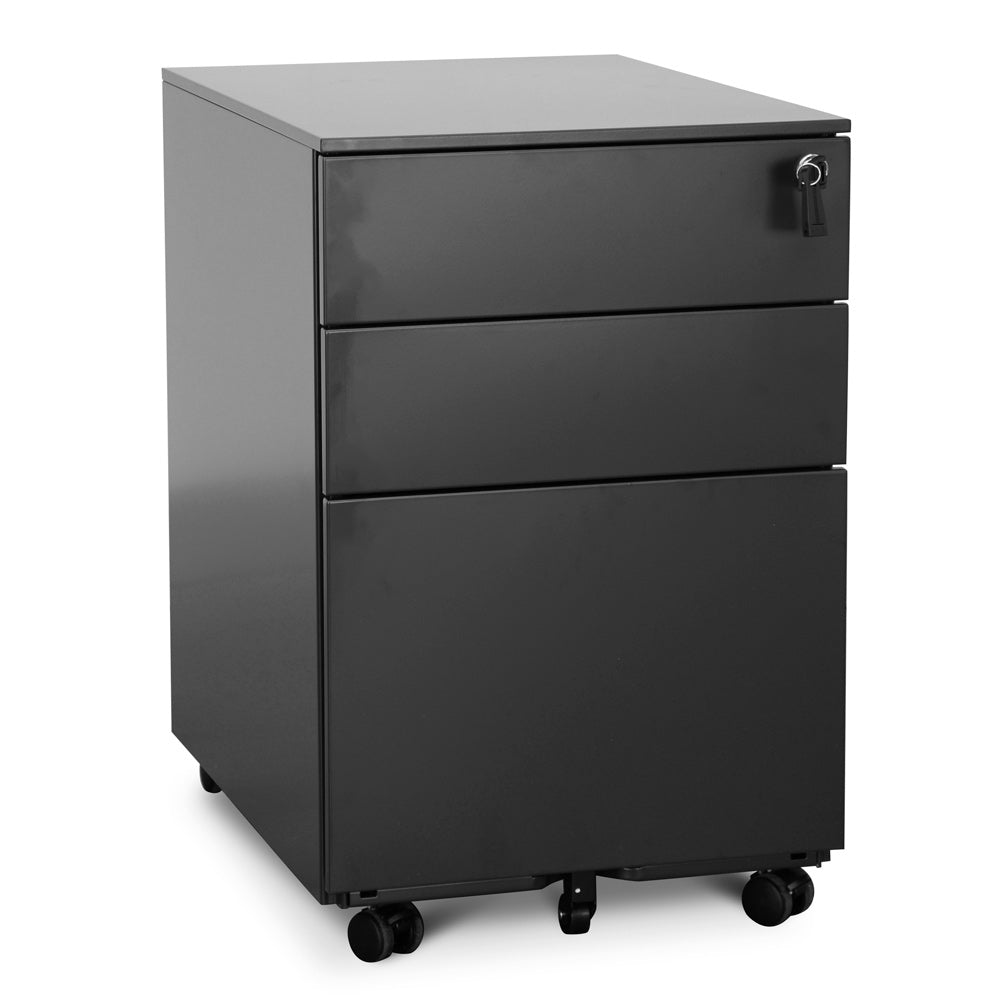 3 Drawers Milano Mobile Pedestal - Black