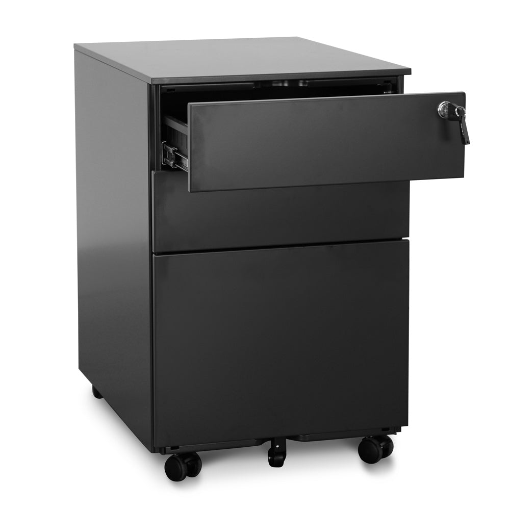 3 Drawers Milano Mobile Pedestal - Black