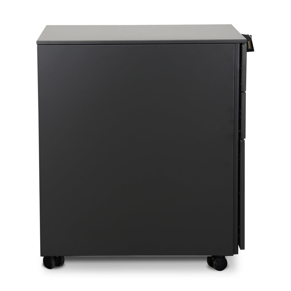3 Drawers Milano Mobile Pedestal - Black