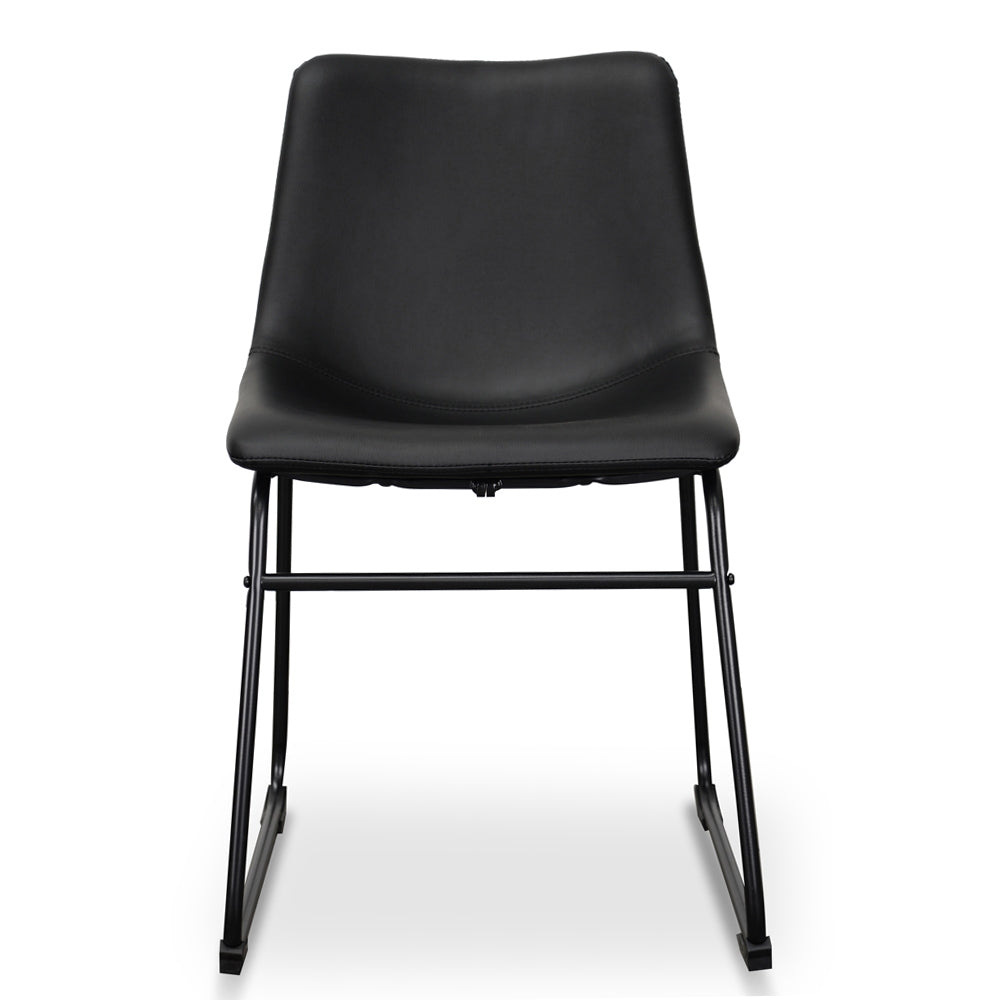 Industrial Verona Dining Chair - Black PU (Set of 2)