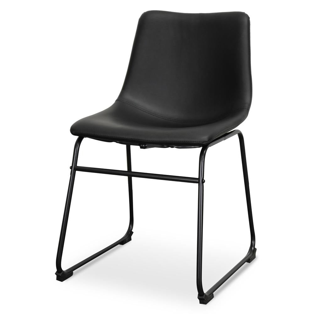 Industrial Verona Dining Chair - Black PU (Set of 2)