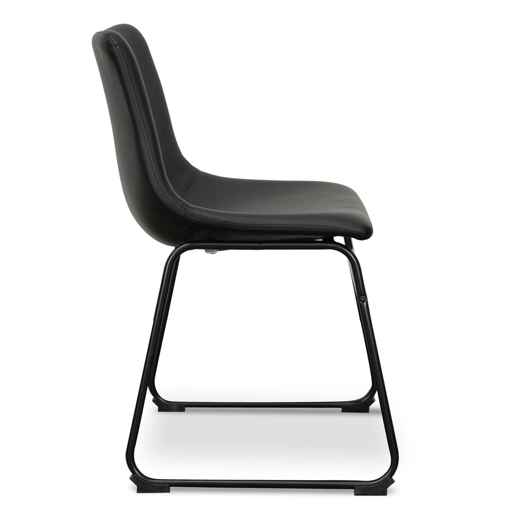 Industrial Verona Dining Chair - Black PU (Set of 2)