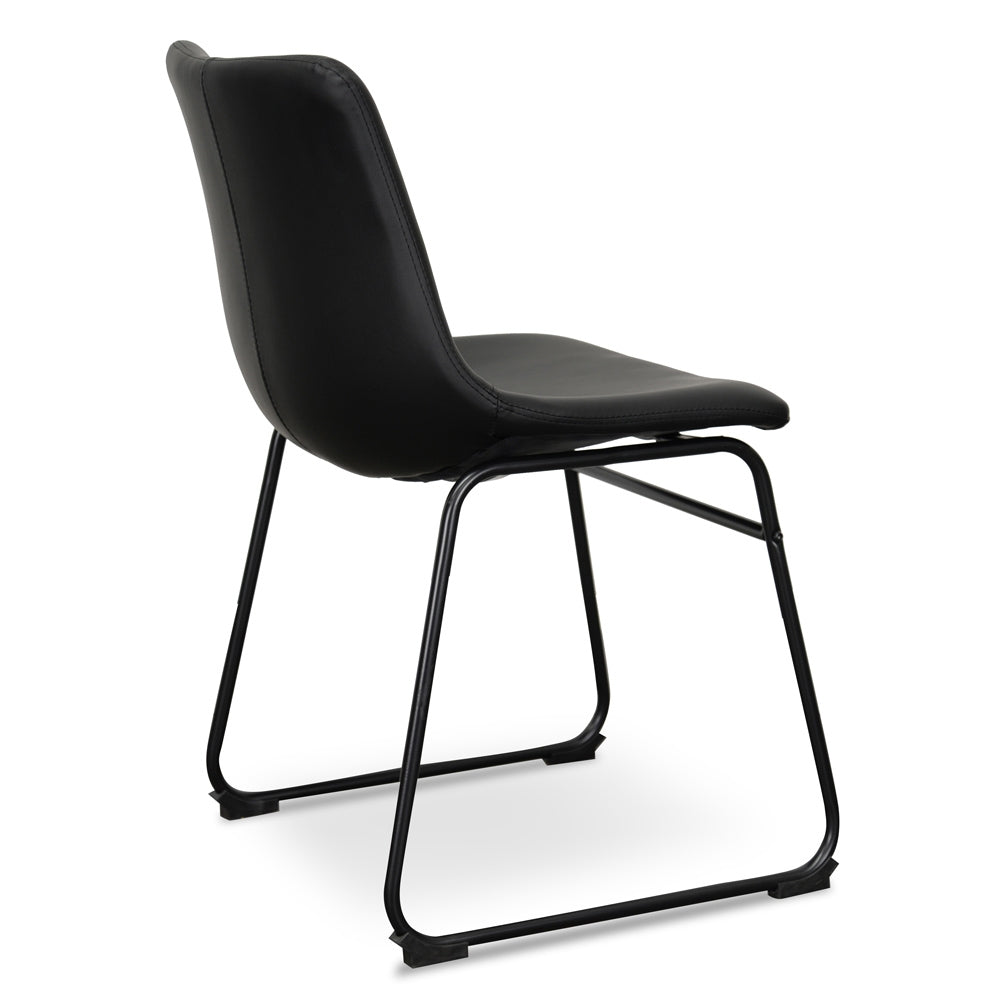 Industrial Verona Dining Chair - Black PU (Set of 2)