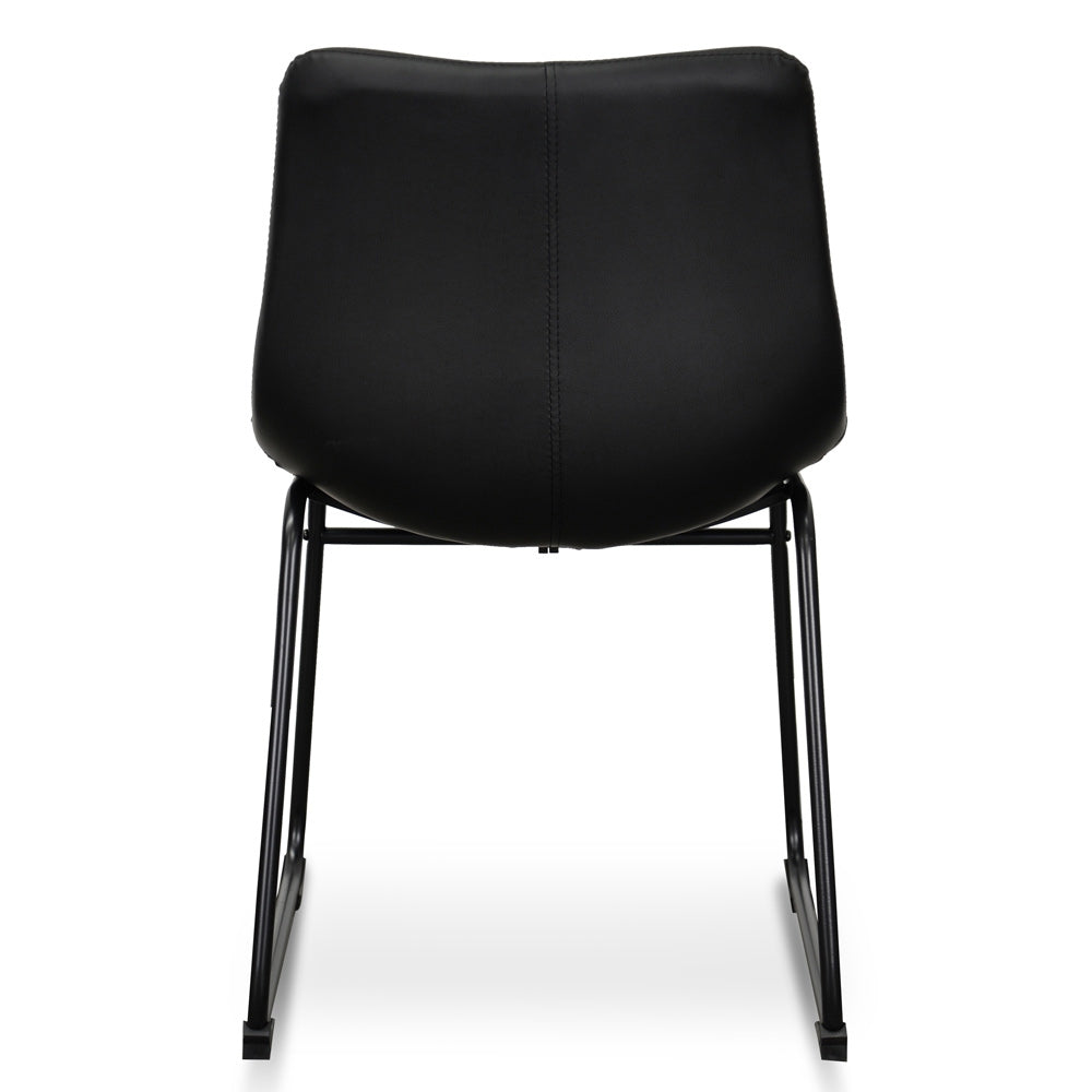 Industrial Verona Dining Chair - Black PU (Set of 2)