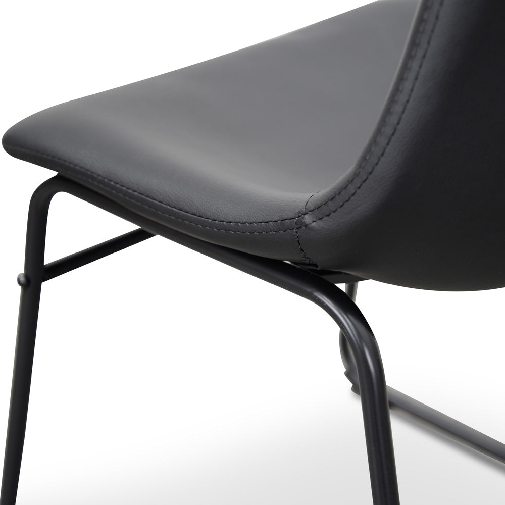 Industrial Verona Dining Chair - Black PU (Set of 2)