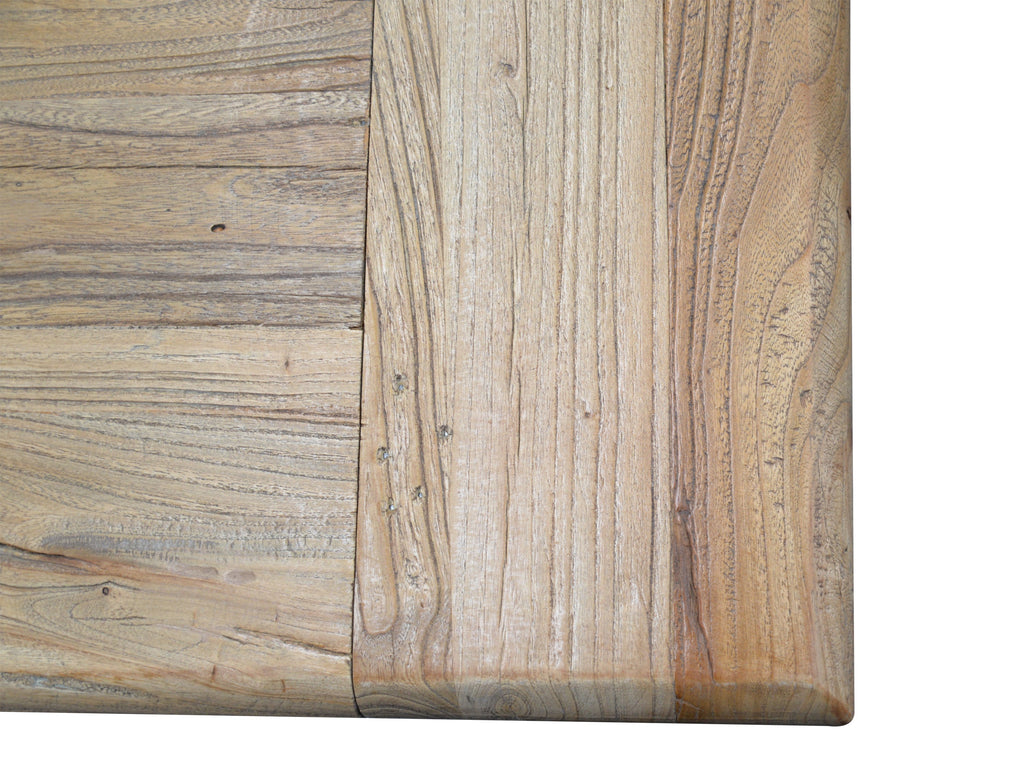 Elm Wood Siena Dining Table 3m - Rustic Natural