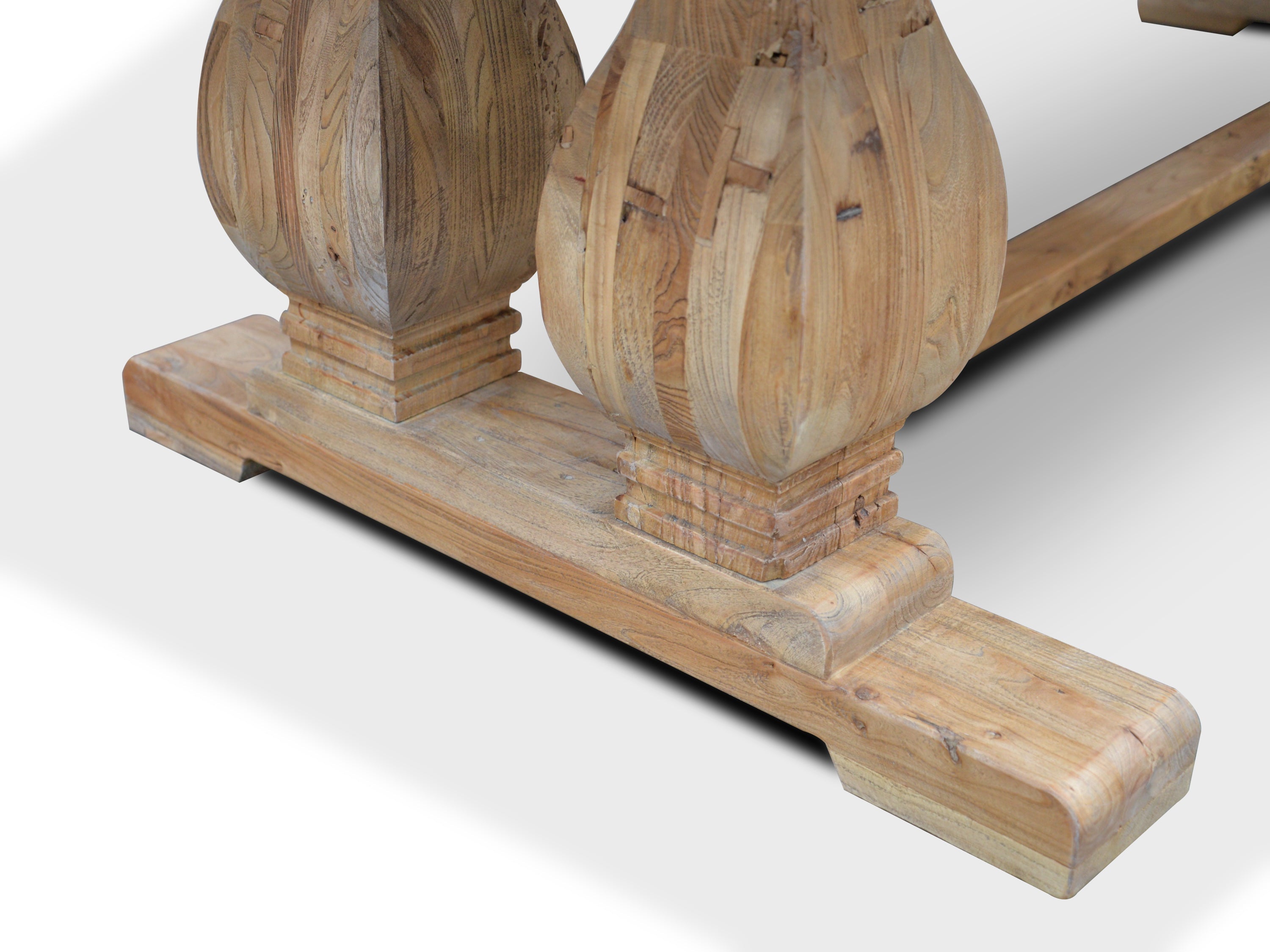 Elm Wood Siena Dining Table 3m - Rustic Natural
