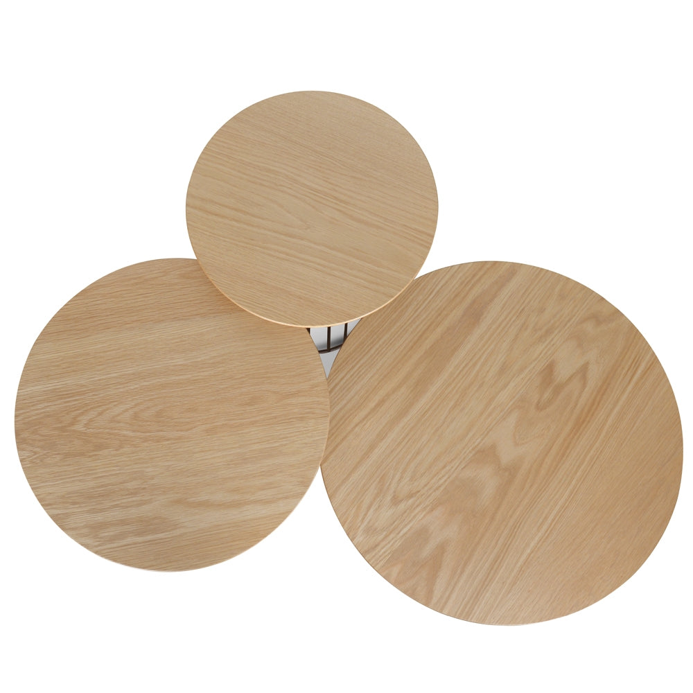 Capri Side Table Set - Natural - Black