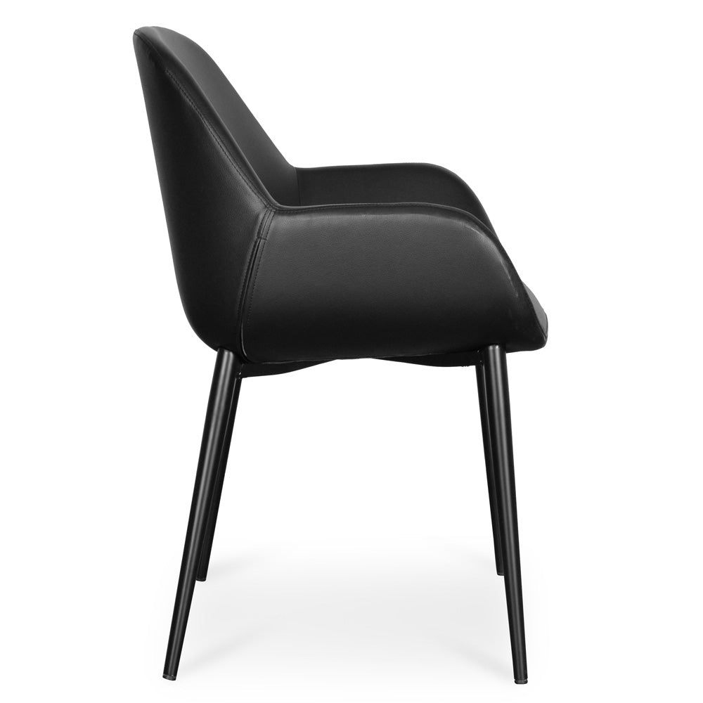 Verona Dining Chair - Black PU - Black Legs (Set of 2)