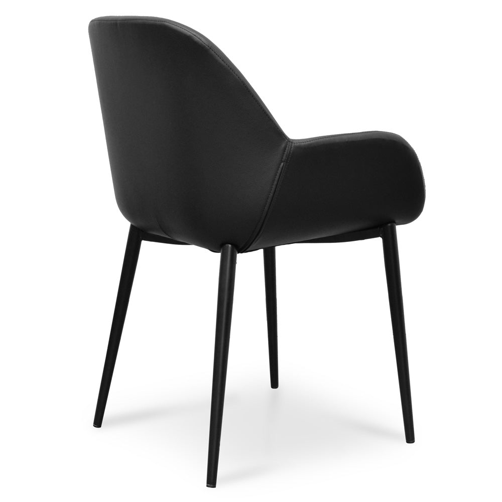 Verona Dining Chair - Black PU - Black Legs (Set of 2)