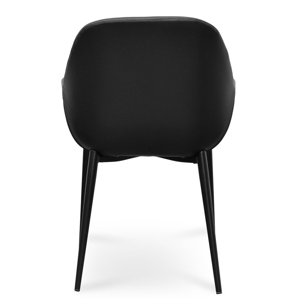 Verona Dining Chair - Black PU - Black Legs (Set of 2)