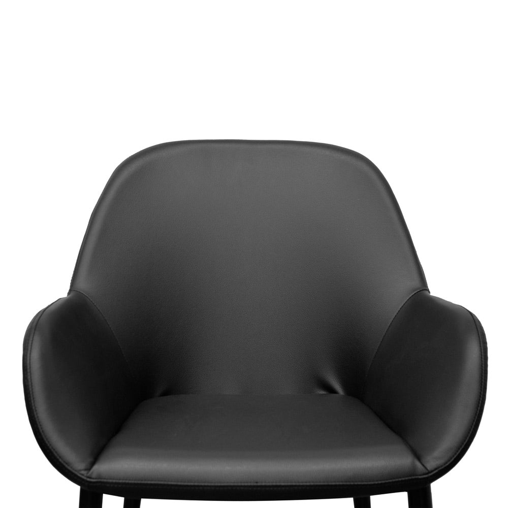 Verona Dining Chair - Black PU - Black Legs (Set of 2)