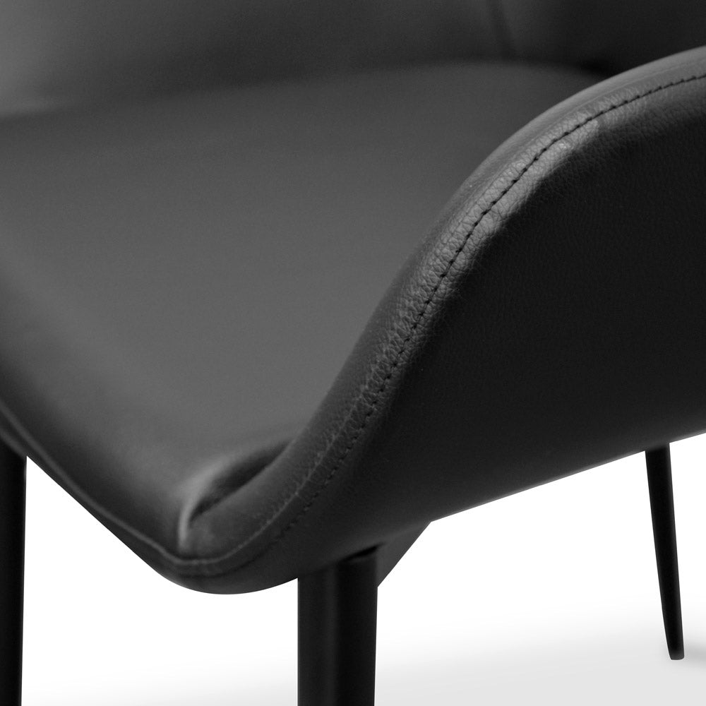 Verona Dining Chair - Black PU - Black Legs (Set of 2)