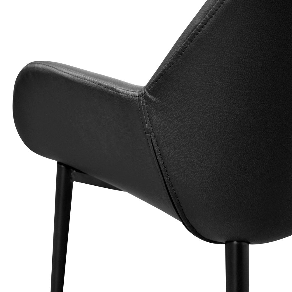 Verona Dining Chair - Black PU - Black Legs (Set of 2)