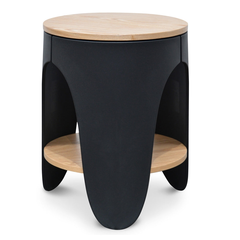 Capri Side Table - Natural - Black