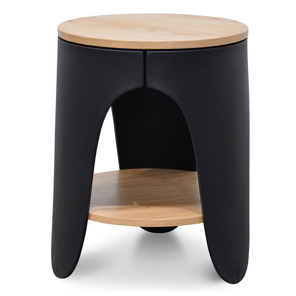 Capri Side Table - Natural - Black