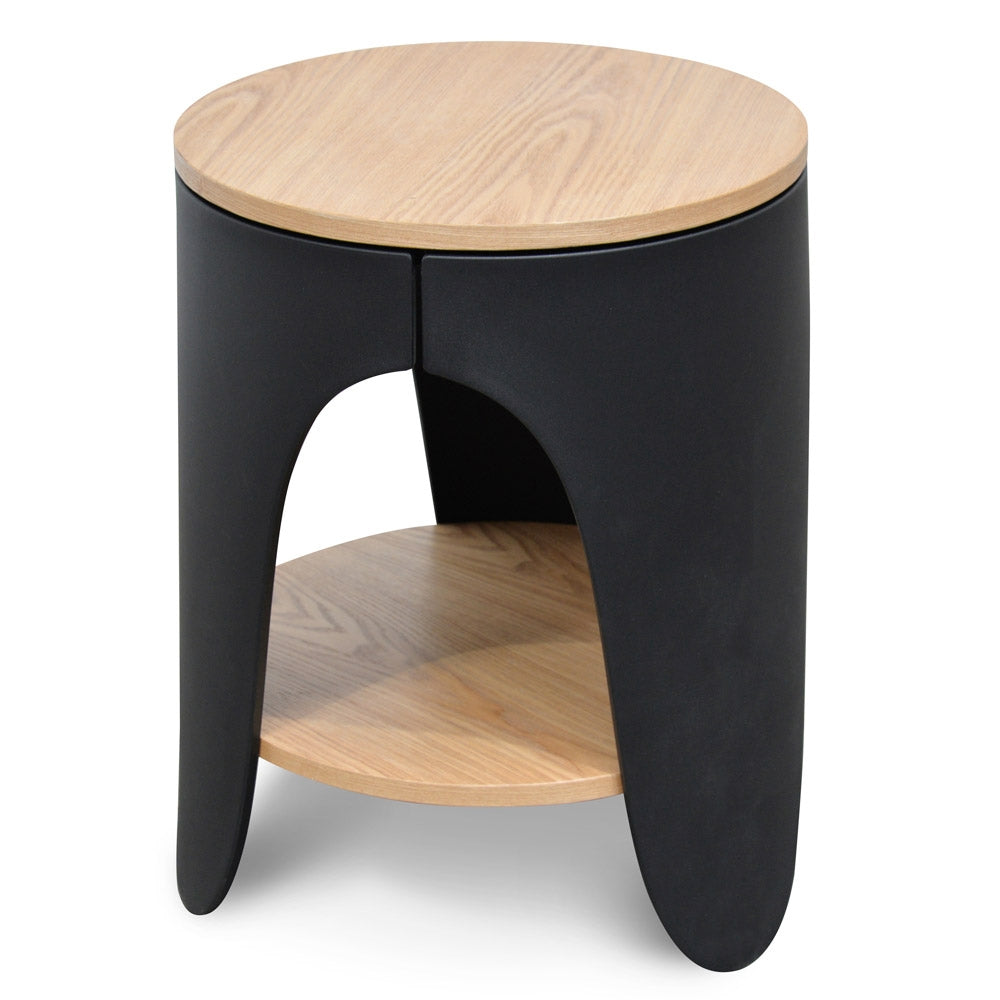 Capri Side Table - Natural - Black