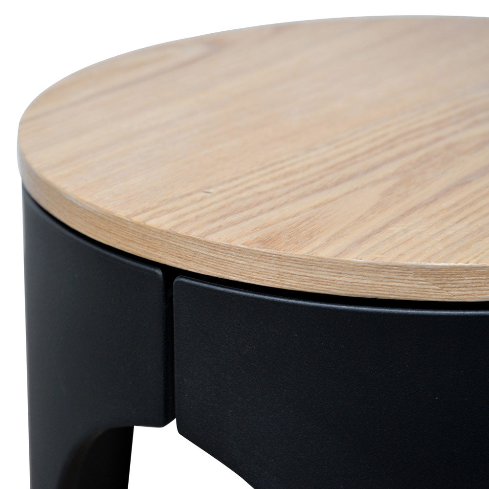 Capri Side Table - Natural - Black
