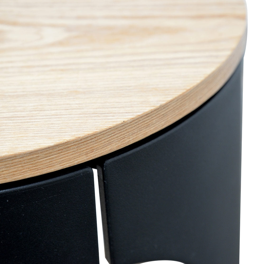 Capri Side Table - Natural - Black
