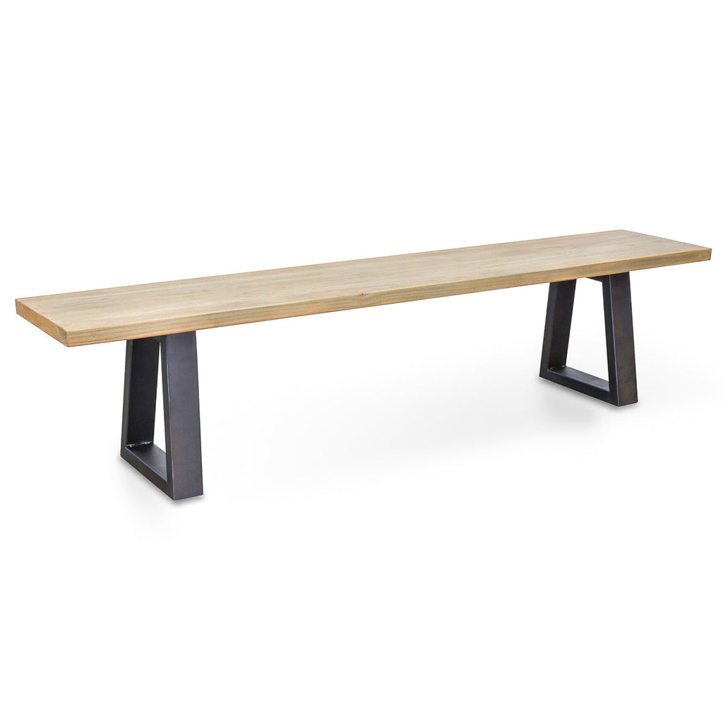 2m Reclaimed Elm Wood Bergamo Bench- Natural