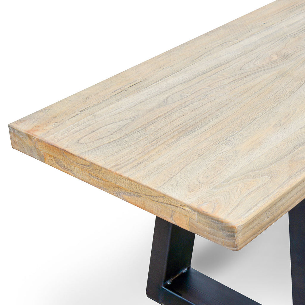 2m Reclaimed Elm Wood Bergamo Bench- Natural