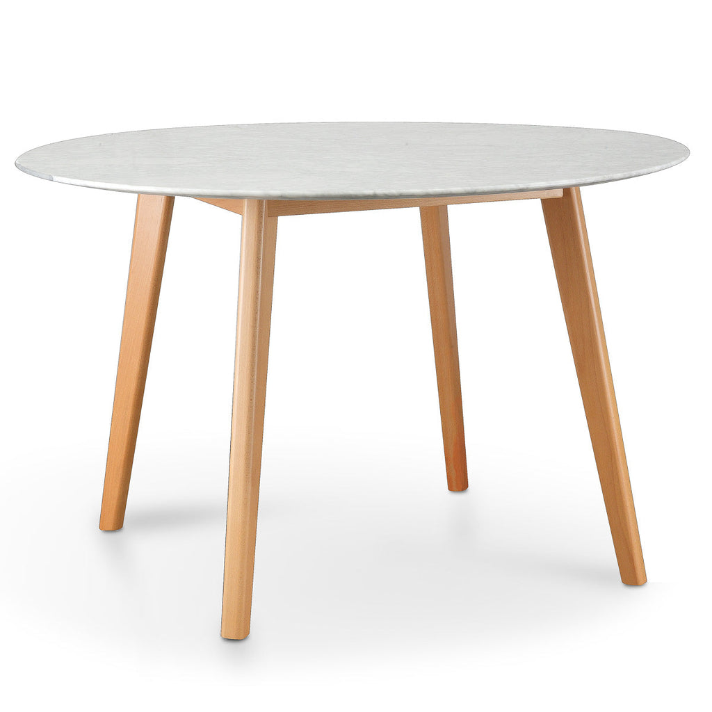 120cm Marble Siena Dining Table - Natural Base