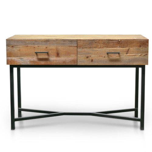 1.2m Reclaimed Pine Ferrara Console Table - Black Base