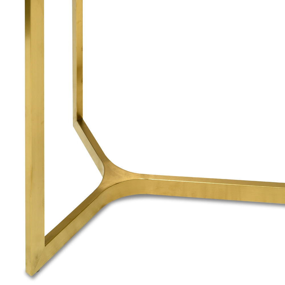 1.2m Glass Ferrara Console Table - Gold Base