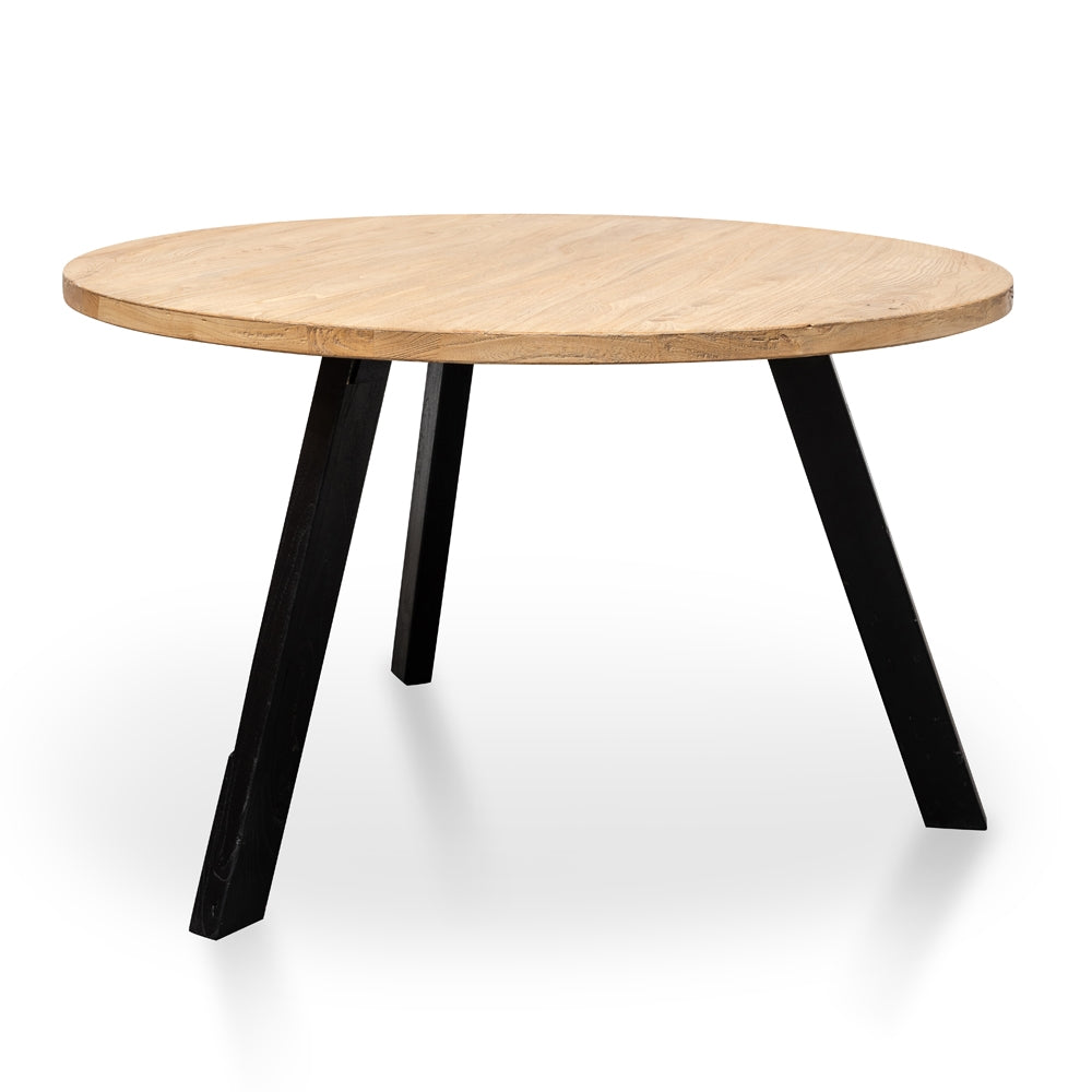 Reclaimed 1.25m Round Siena Dining Table - Black Legs