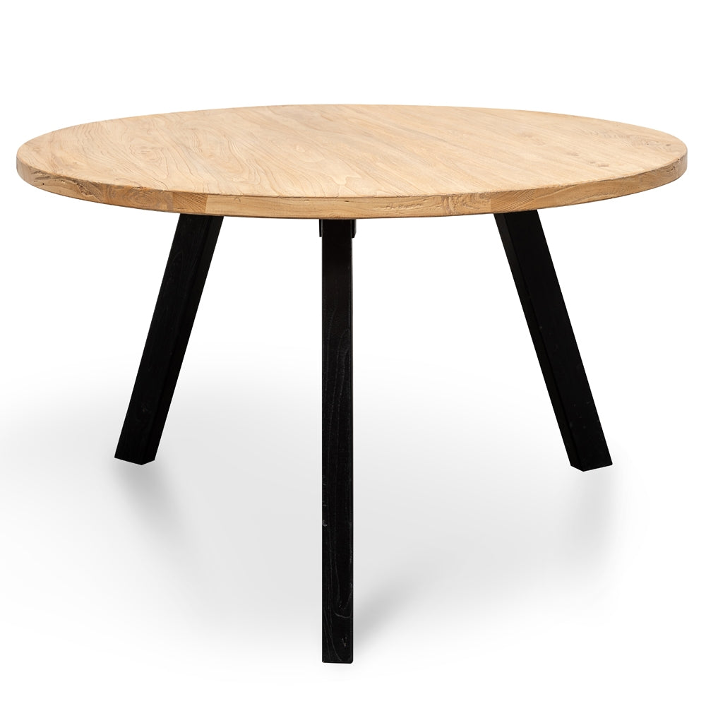 Reclaimed 1.25m Round Siena Dining Table - Black Legs