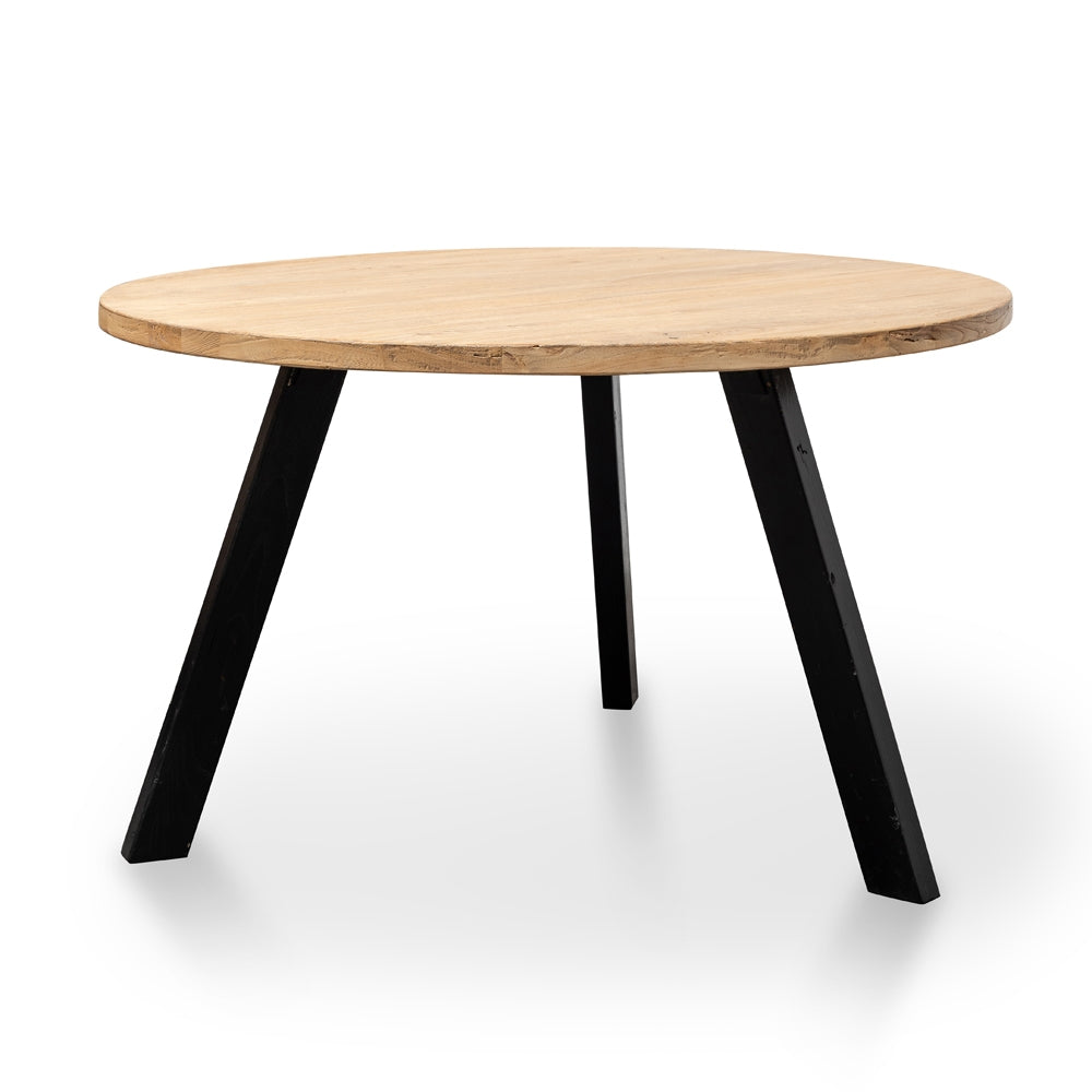 Reclaimed 1.25m Round Siena Dining Table - Black Legs