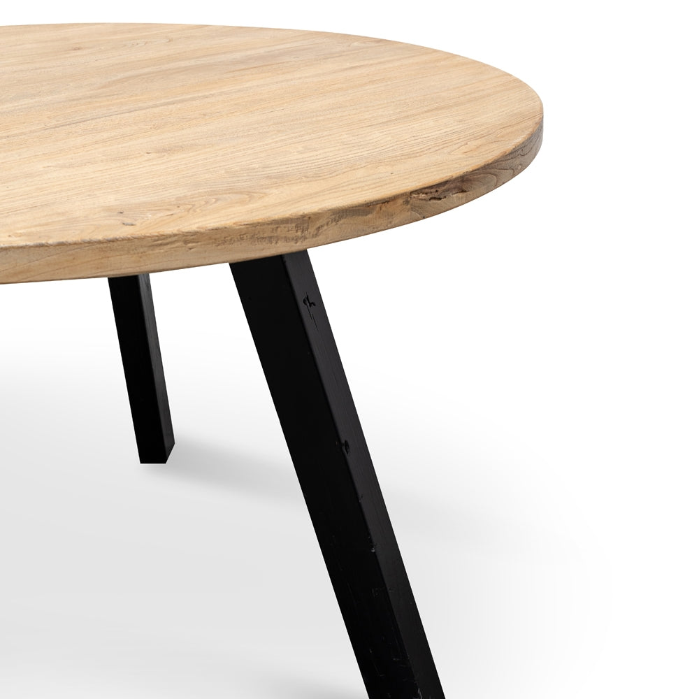 Reclaimed 1.25m Round Siena Dining Table - Black Legs