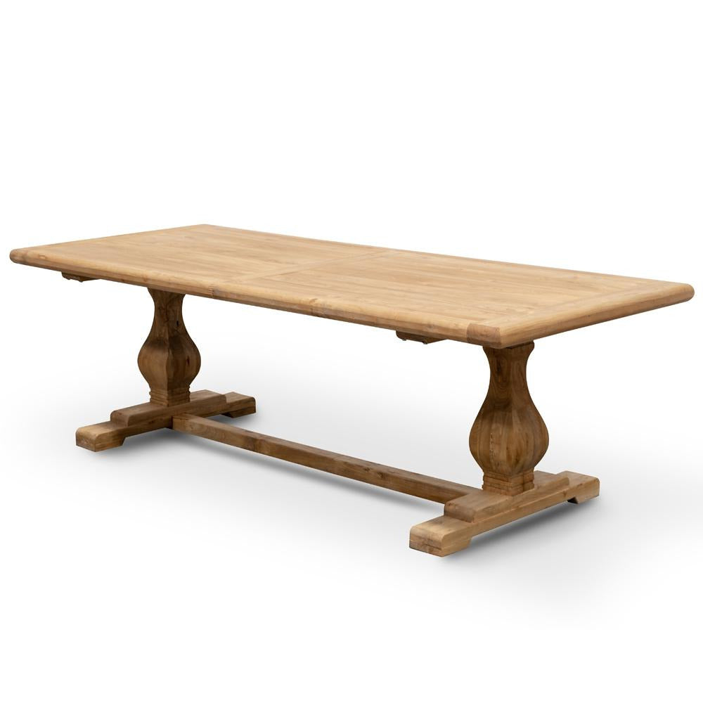 Elm Wood 2.4m Siena Dining Table - Rustic Natural