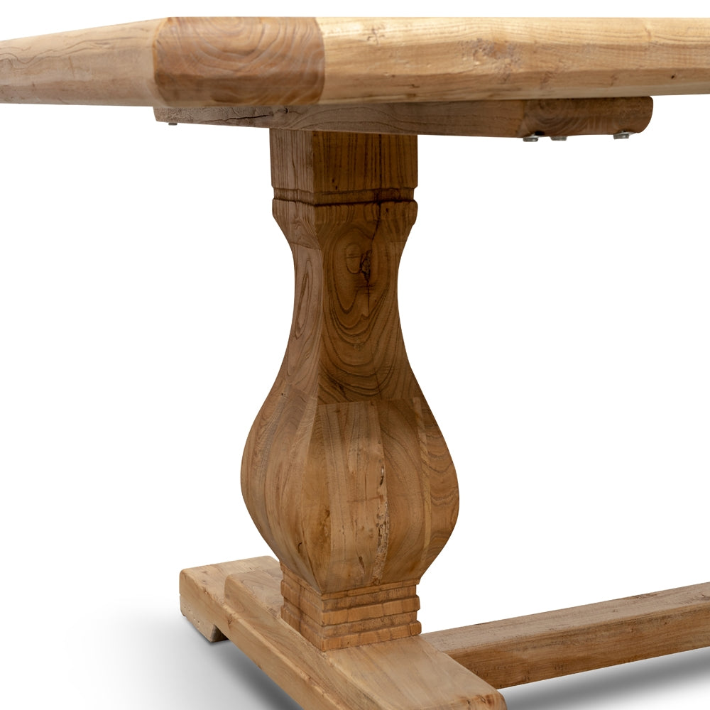 Elm Wood 2.4m Siena Dining Table - Rustic Natural