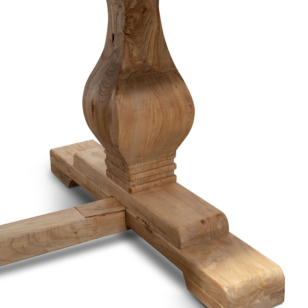 Elm Wood 2.4m Siena Dining Table - Rustic Natural