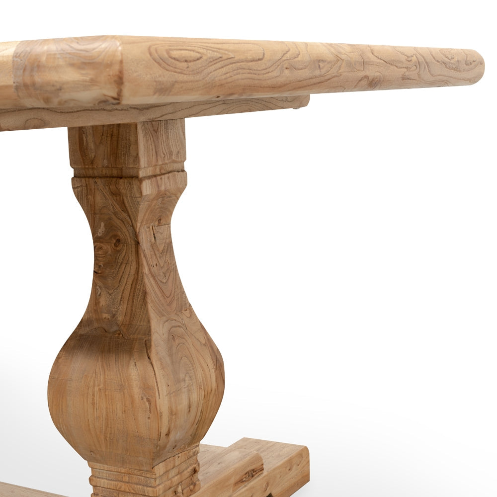 Elm Wood 2.4m Siena Dining Table - Rustic Natural