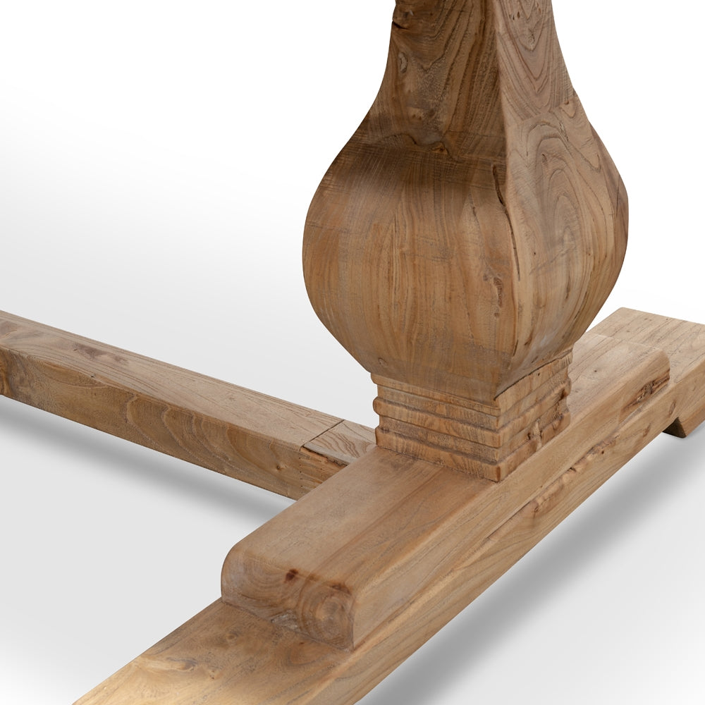 Elm Wood 2.4m Siena Dining Table - Rustic Natural