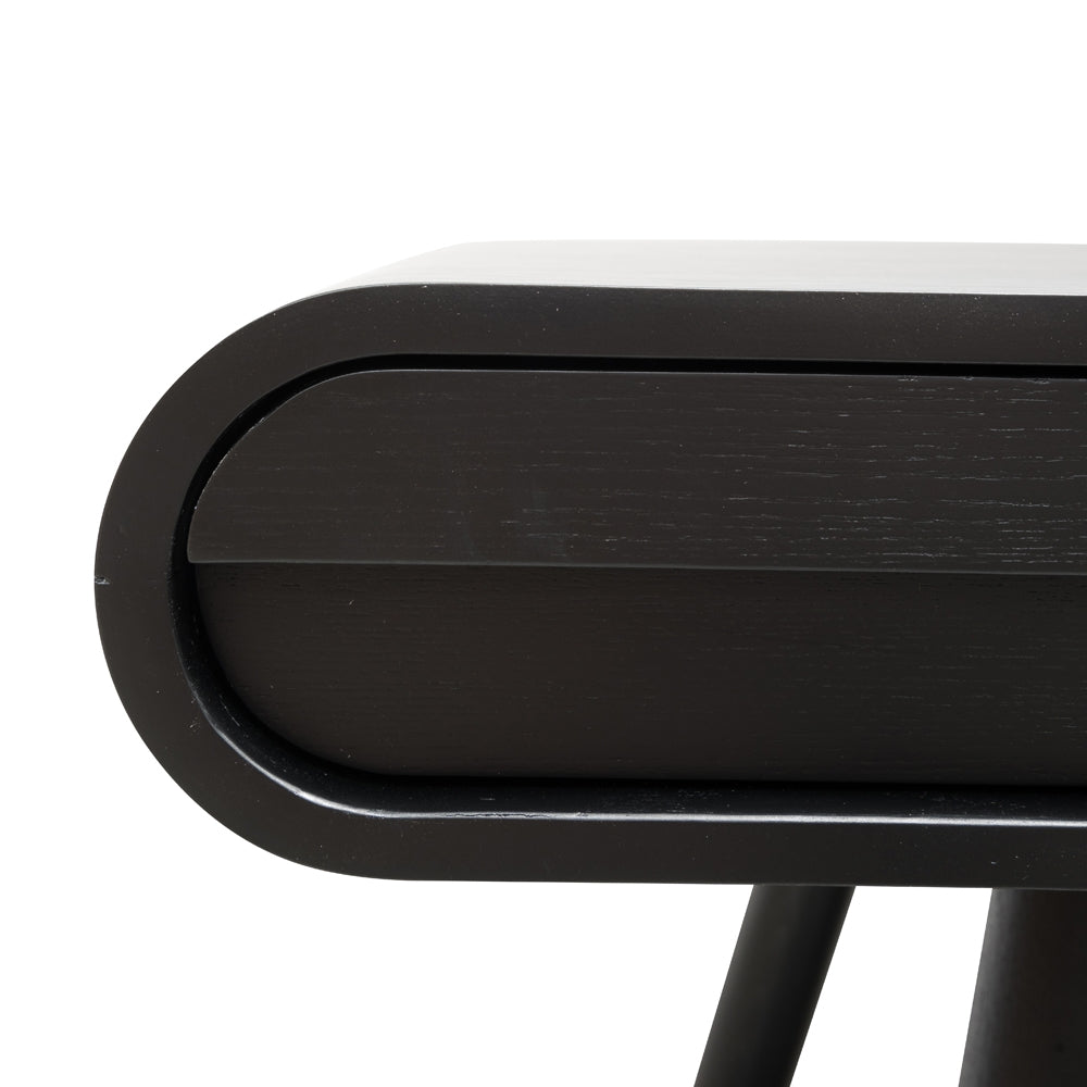 Narrow Wood Ferrara Console Table - Black 75cm (H)