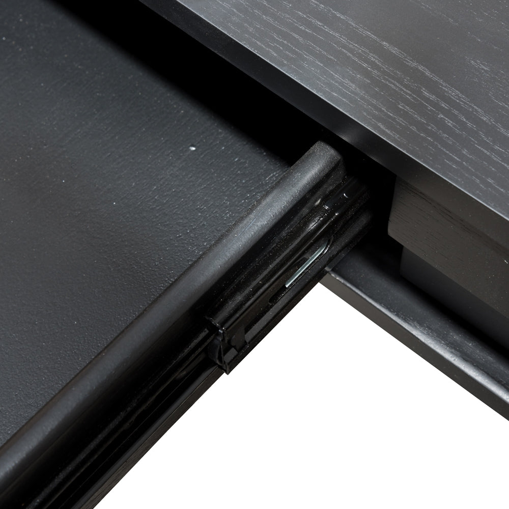 Narrow Wood Ferrara Console Table - Black 75cm (H)