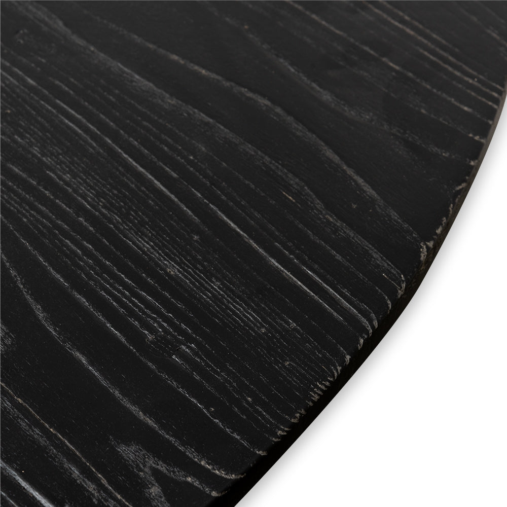 Reclaimed 140cm Round Siena Dining Table - Rustic Black