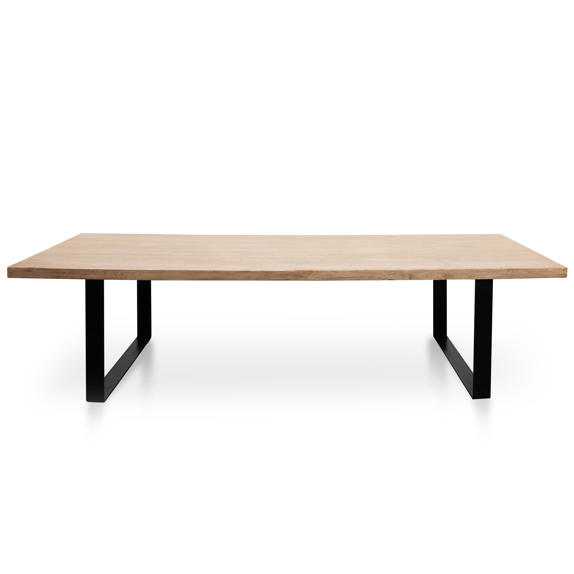 Reclaimed Elm Wood Siena Dining Table 3m - Rustic Natural - Thick Top