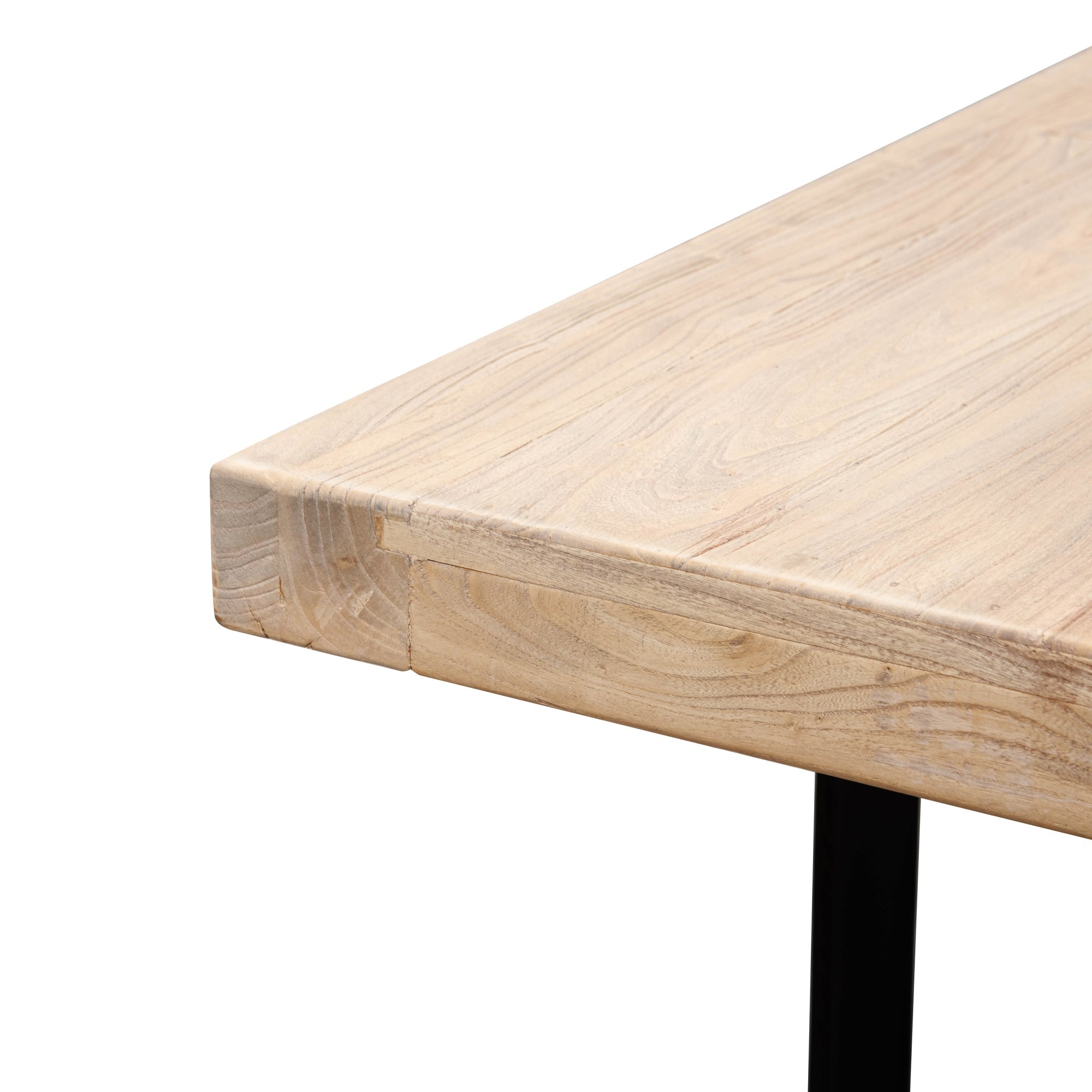 Reclaimed Elm Wood Siena Dining Table 3m - Rustic Natural - Thick Top