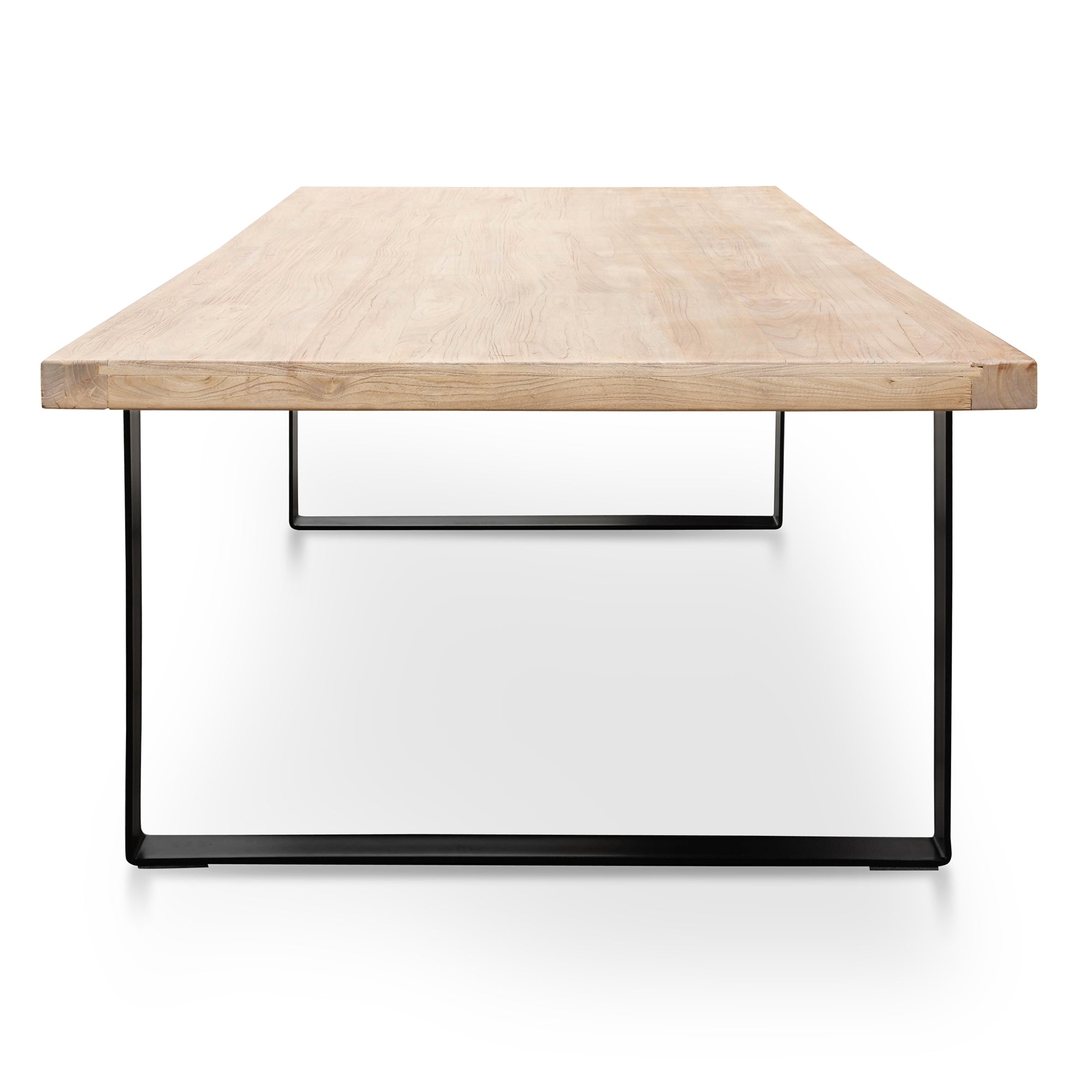 Reclaimed Elm Wood Siena Dining Table 3m - Rustic Natural - Thick Top